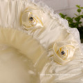 Whalesales bridal party lace satin decoration wedding flower girl basket for gift